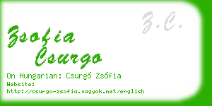 zsofia csurgo business card